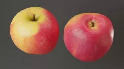 Red apple game ready Low-poly 3D model