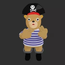 Rigged Bear Character  Low-poly 3D model