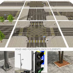 Road Fothpath Pack Low-poly 3D model
