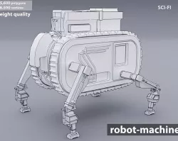 Robot Machine height-resolution Low-poly 3D model