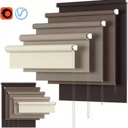 Roller Blind 68 Swift Direct Blinds Bella Chocolate set 3D model