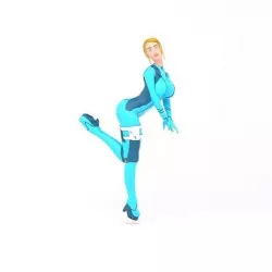 Samus Aran Big Breast Metroid Low-poly 3D model