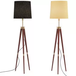 Scandinavian-style floor lamp with three wooden uprights  3D model