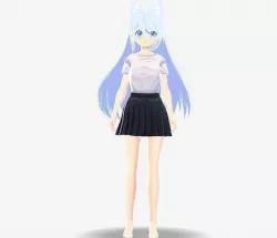 SciFi 3d anime kawaii girl character c15 Low-poly 3D model