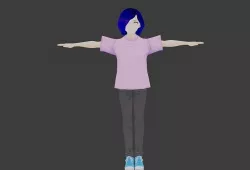 SciFi 3d anime kawaii girl character c33 Low-poly 3D model
