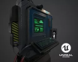 Scifi Mainframe Computer Low-poly 3D model