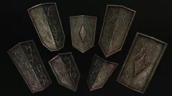 Set of Shields Low-poly 3D model