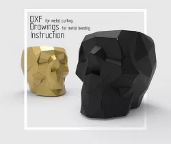 Skull-planter made of sheet metal dxf 3D model