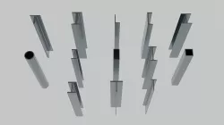 Standard Structural Steel Columns and Beams Low-poly 3D model