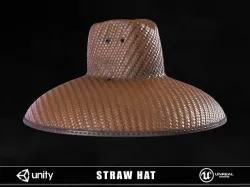 Straw Hat Low-poly 3D model