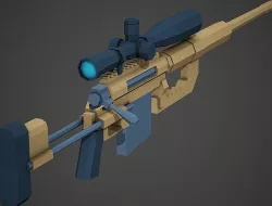 Stylized Cheytac M200 Low Poly Mobile Ready Low-poly 3D model