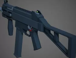 Stylized HK UMP-45 SMG Low Poly Mobile Ready Low-poly 3D model