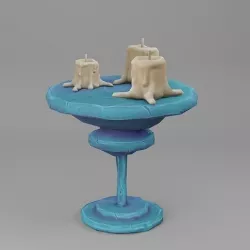 Stylized Table and Candles Low-poly 3D model