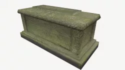 Tombstone mossy Low-poly 3D model