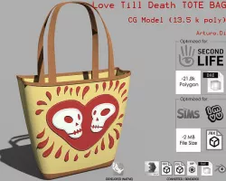 Tote Bag Love Till Death Low-poly 3D model