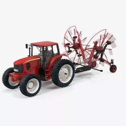 Tractor with Twin Rotary Rake Generic Rigged 3D model