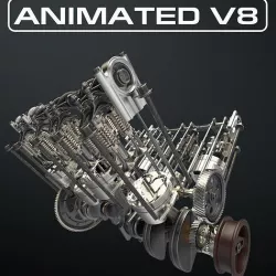V8 Engine Working Animated 3D model