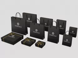  Versace Gift Packaging Boxes and Paper Bags Low-poly 3D model