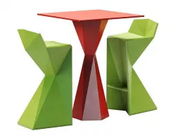 Vertex Bar Table and Stool Low-poly 3D model