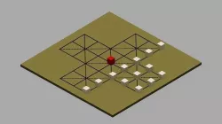 Voxel Fox and Geese Board Game Low-poly 3D model