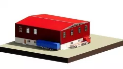 Warehouse G plus M steel structure in Revit 3D model