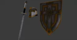 Warrior ammunition  sword shield helmet 3D model