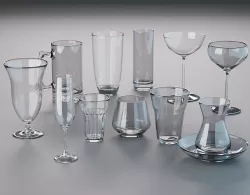 Wine glass tea glass collection 3D model