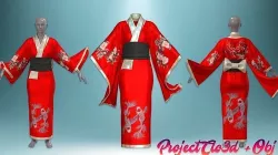 Womens Kimono 3D model