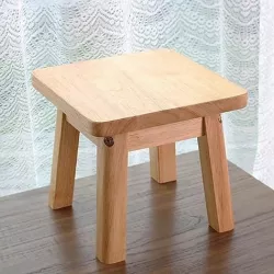 Wooden square mini stool 3D model