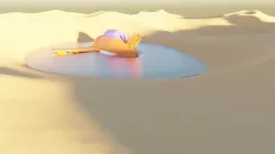 3d Aircraft Model water hole in desert 3D model
