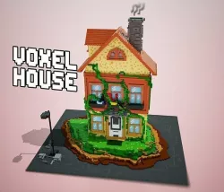 3D Voxel cartoon House  Low-poly 3D model