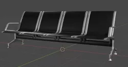 A 3D Metal Linked Public Seating Chair 3D model