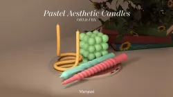 Aesthetic Pastel Candles  3D model