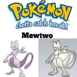 Amazing Pokemon Mewtwo Cookie Cutter Stamp Cake Decorating  3D model