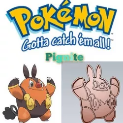 Amazing Pokemon Pignite Cookie Cutter Stamp Cake Decorating  3D model