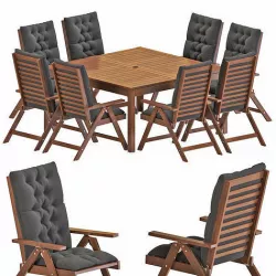 Applaro table and chairs set 01 3D model