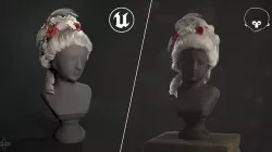 Baroque wig Low-poly 3D model