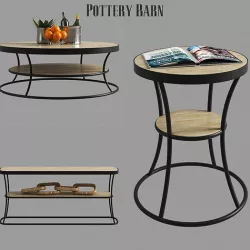 Bartlett Reclaimed Wood Coffee Table Side Table Console Table 3D model
