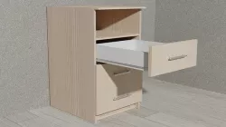 Bedside table with pull-out shelves Low-poly 3D model