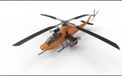 Bell AH 1Z Orange 3D model