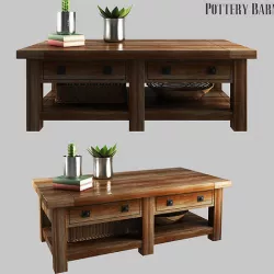 Benchwright Rectangular Coffee Table Rustic Mahogany 3D model