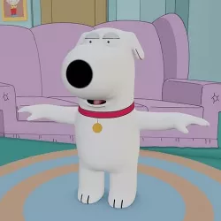 Brian Griffin From Family Guy Rigged Low-poly 3D model