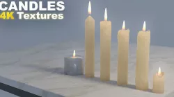 Candles Lowpoly Low-poly 3D model