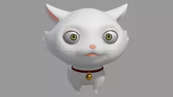 Cartoon Cat  Cut Cat Rig 3D model