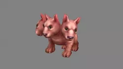 Cartoon Hellhound - Three headed dog Low-poly 3D model