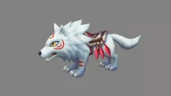 Cartoon Icefield Wolf Mount - white wolf Low-poly 3D model