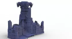 Castle stone Ruin Rocks With Dragon Pillar 3D model
