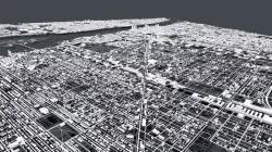 Cityscape Detroit USA 3D model