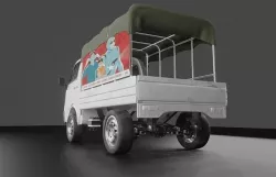 Classic van truck Low-poly 3D model