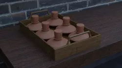 Clay vial tray potion or alchemy asset 3D model